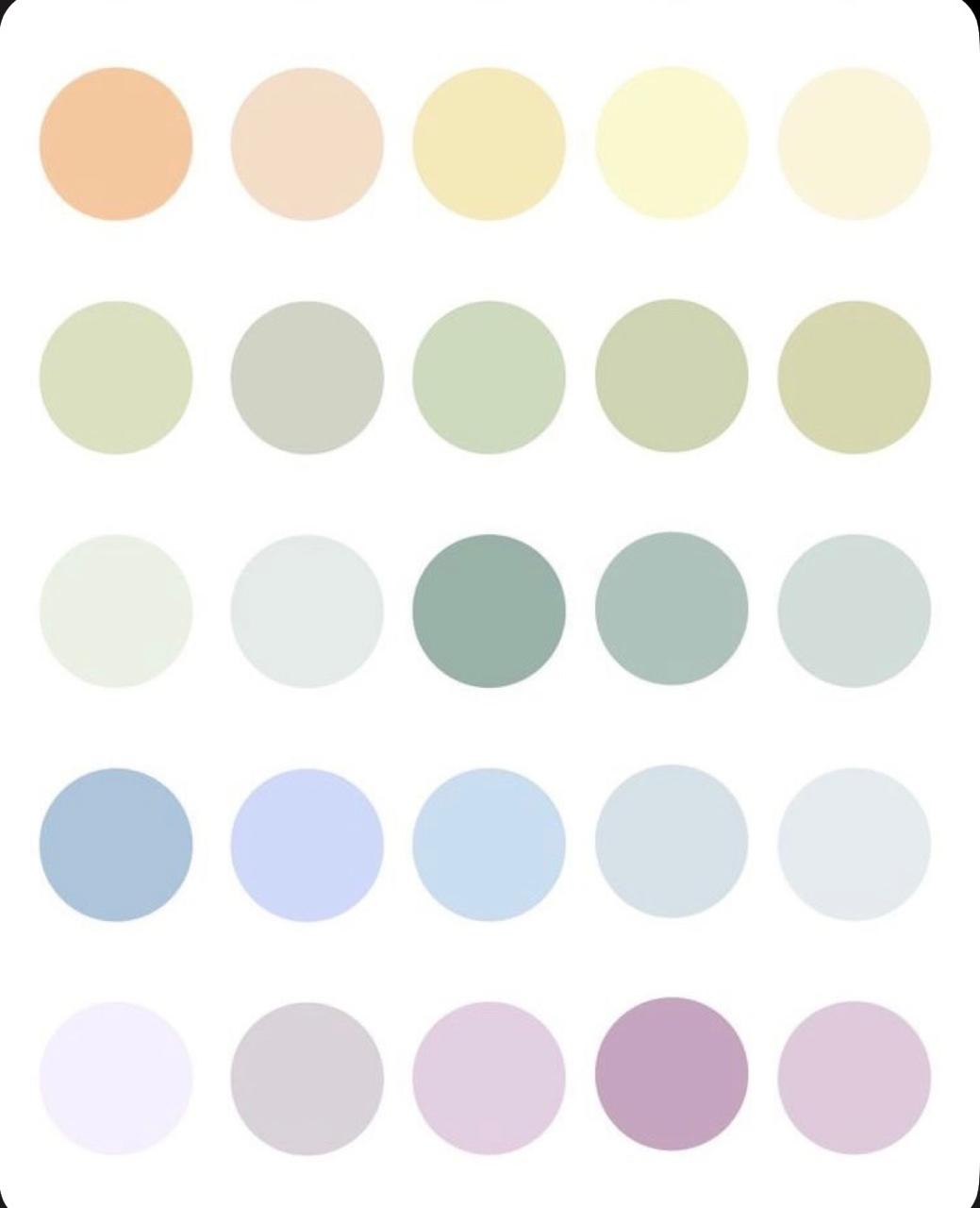 Pastel en olyfgroen kleurinspirasie