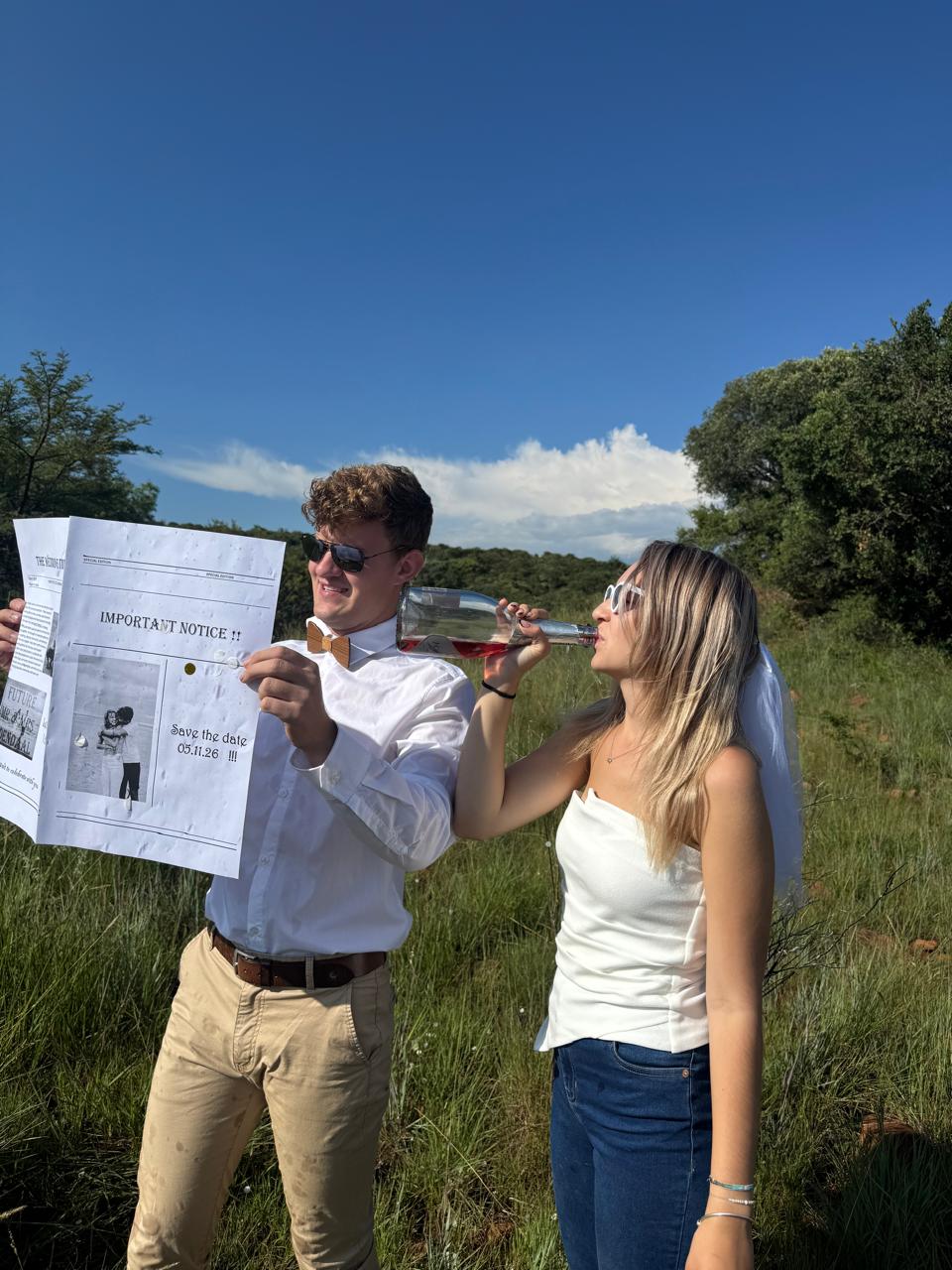 Kobus en Anika save the date foto